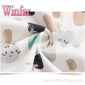 Cotton single jersey kid knitting printed fabric